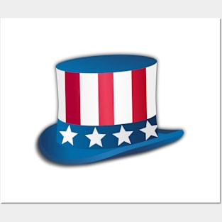 Uncle Sams Hat with stars and stripes Posters and Art